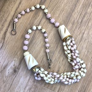 Vintage Bone Statement Necklace.